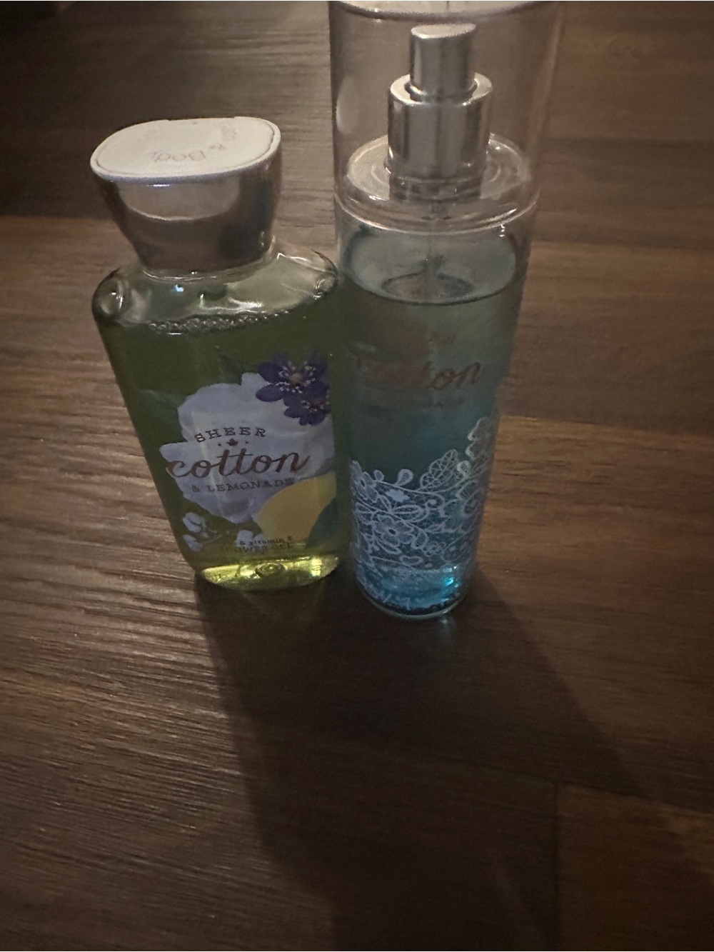 Bath & Body Works Sheer Cotton Lemonade Body Wash & Cotton Mist - Green and Blue